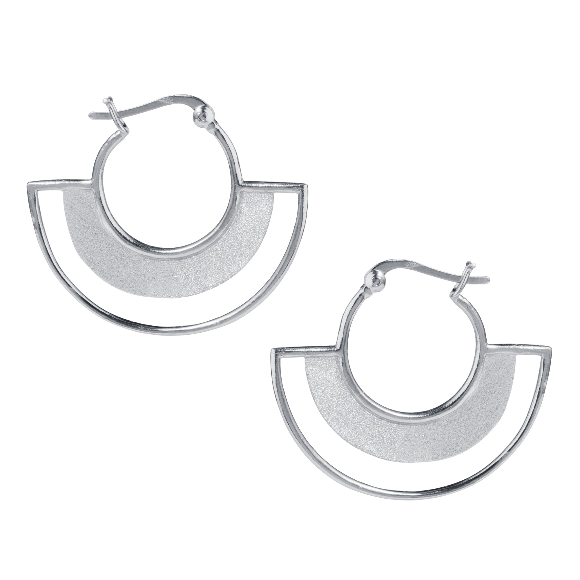 Large Silver Creole DemiHoop Earring Christin Ranger Christin