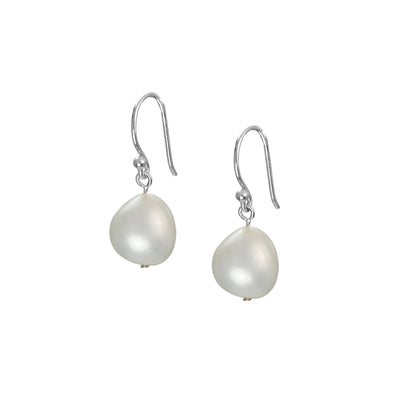 Pearl Drop Earrings in Silver  