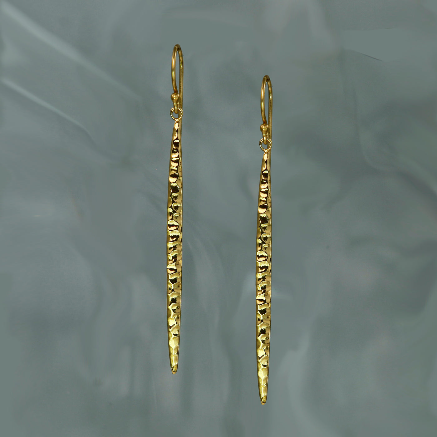 Image of Gold Long Bar Drop Earrings