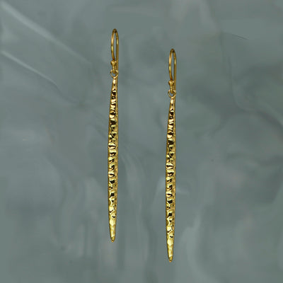 Image of Gold Long Bar Drop Earrings