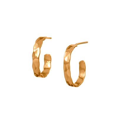 Image of Gold Textured Hoop Earrings