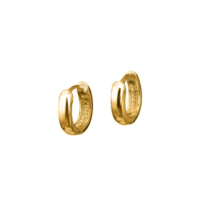 Photo of Gold Round Huggie Hoop Earrings