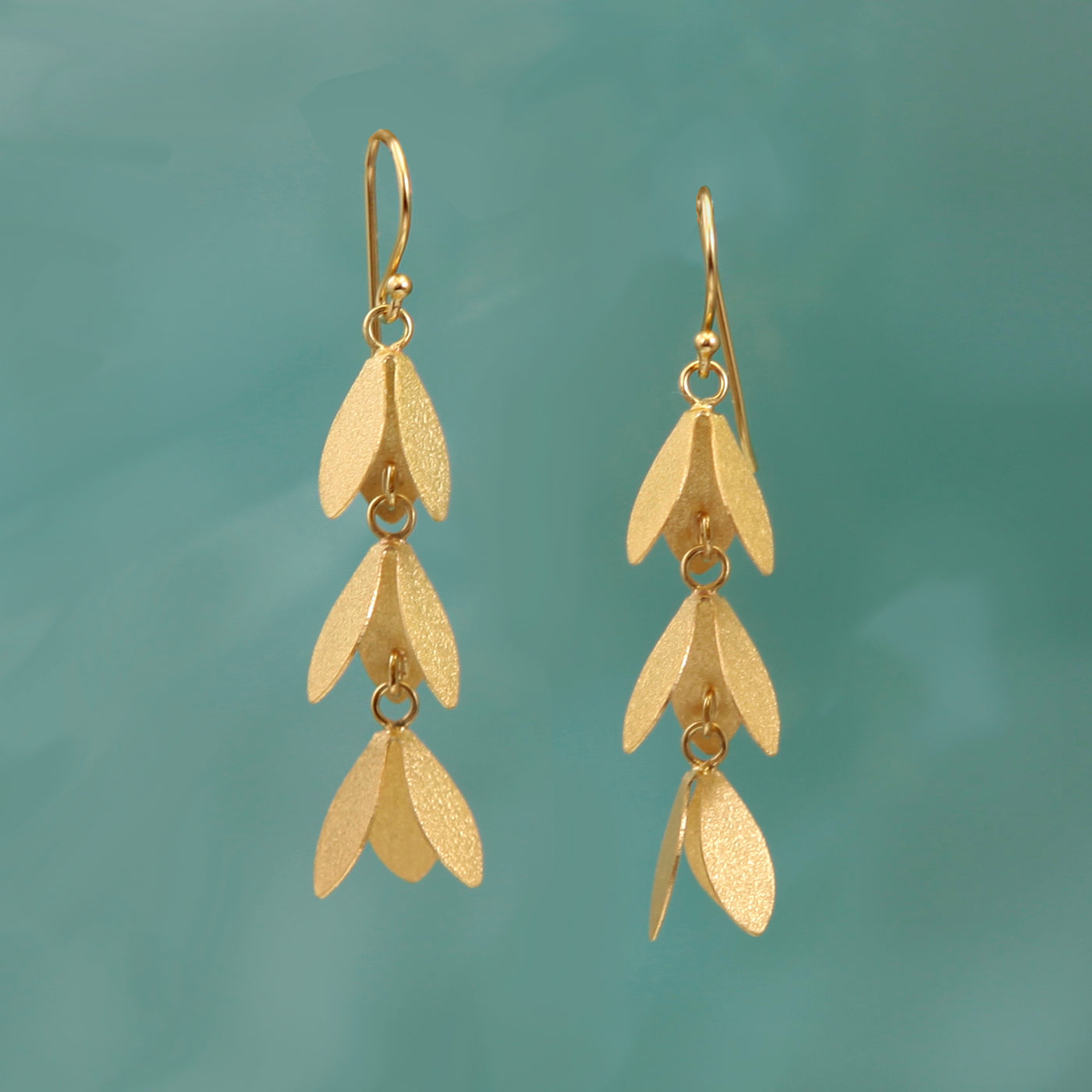 Image of Gold Catkin Flower Earrings