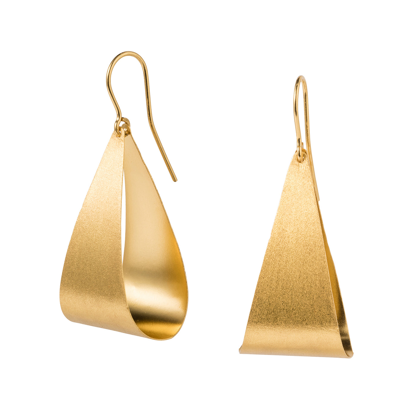 image of Large Pear Drop Golden Hoop Earrings