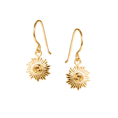 Photo of Gold and Citrine Sun Earrings