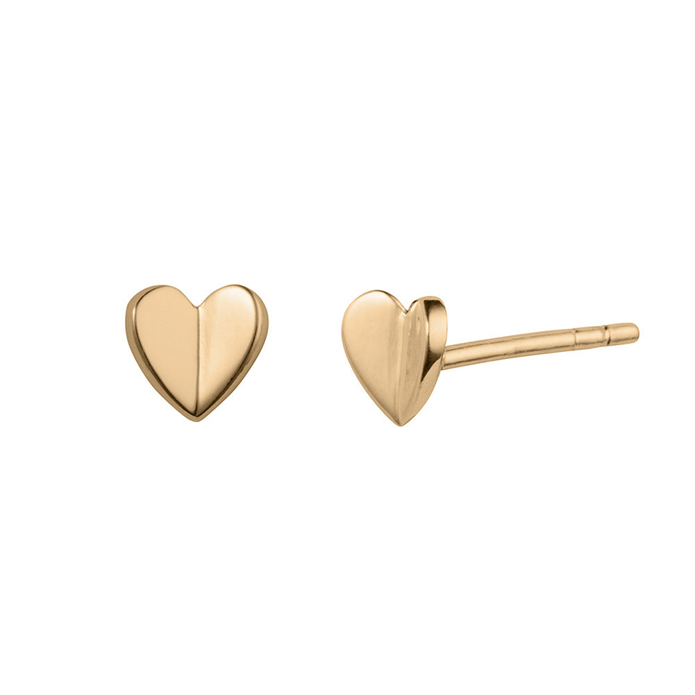 Image of Flutter Heart Gold Stud Earrings