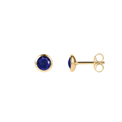 Photo of Gold and Lapis Lazuli Stud Earrings