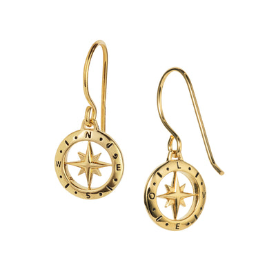 Image Gold Compass Earrings