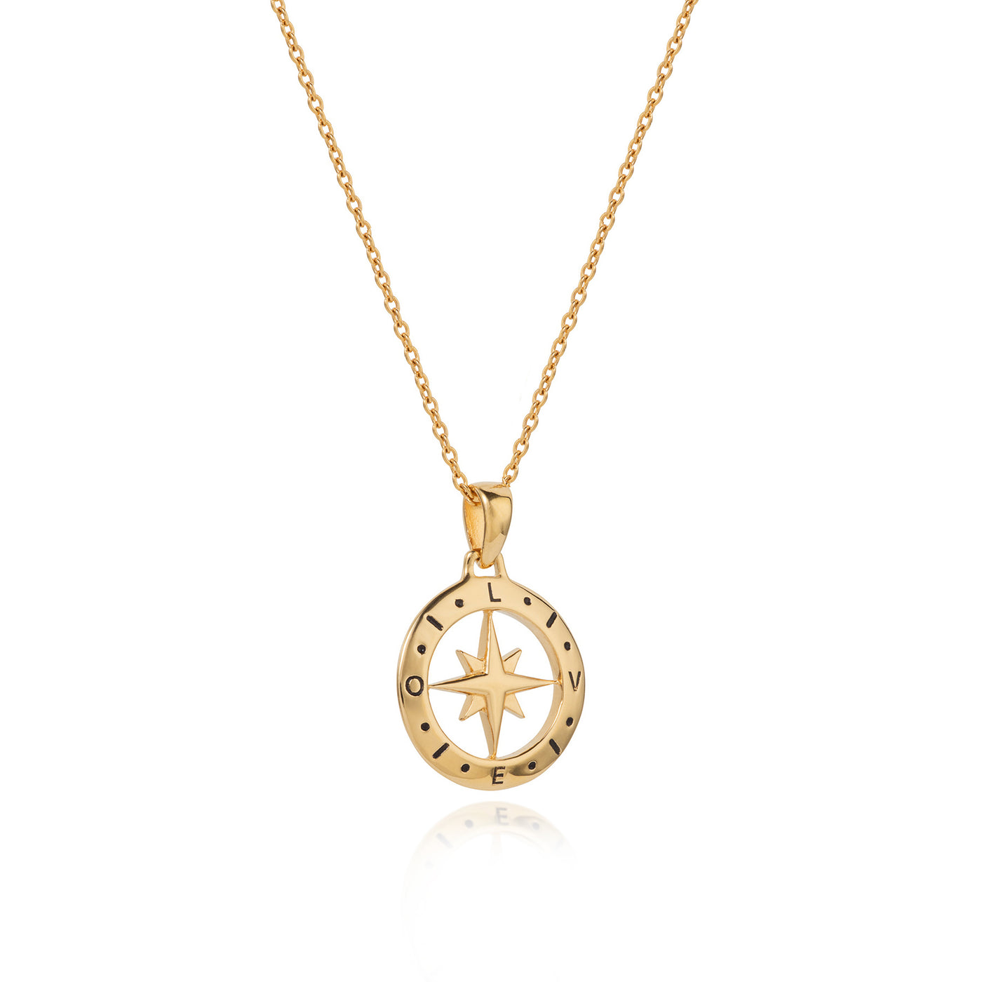 Image of Love's Compass Gold Necklace