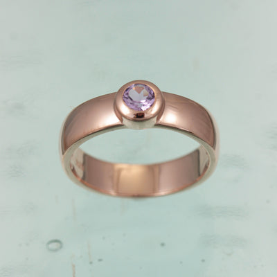 Image of Rose Gold Vermeil Ring With Amethyst Stone