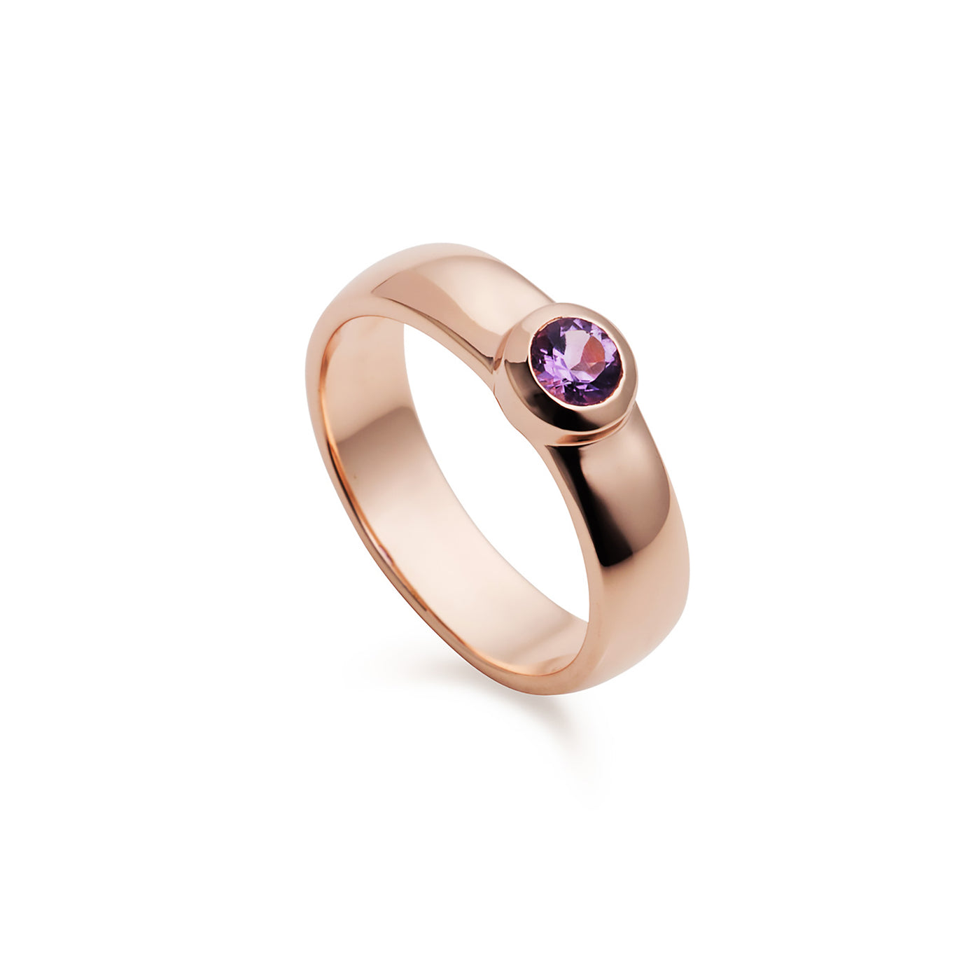 Photo of Rose Gold Vermeil Ring With Amethyst Stone