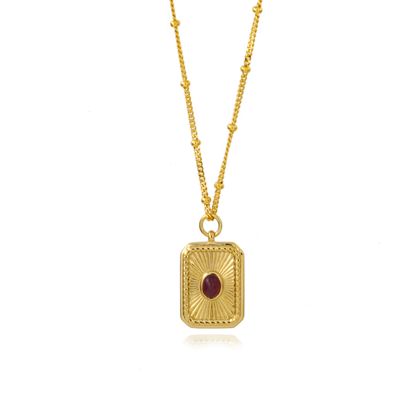 July Birthstone Ruby Necklace in Gold