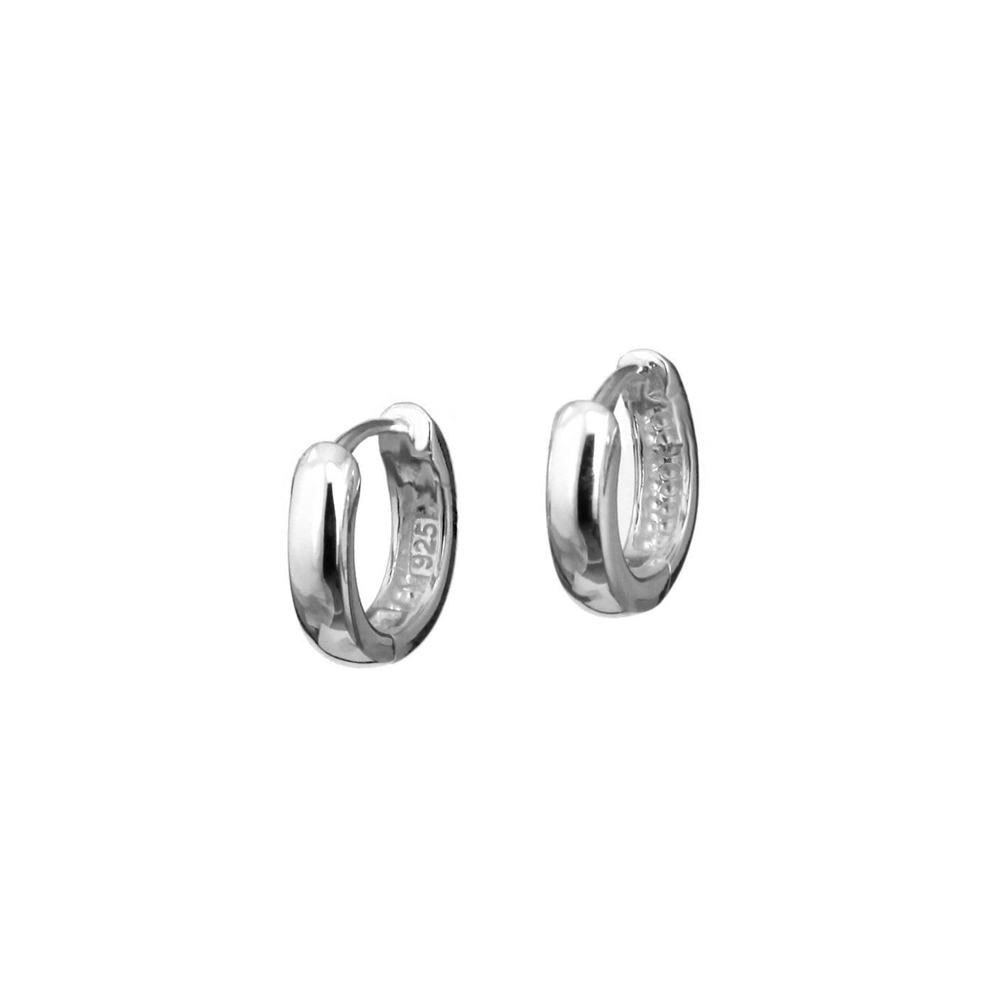 Photo of Silver Round Huggie Hoop Earrings