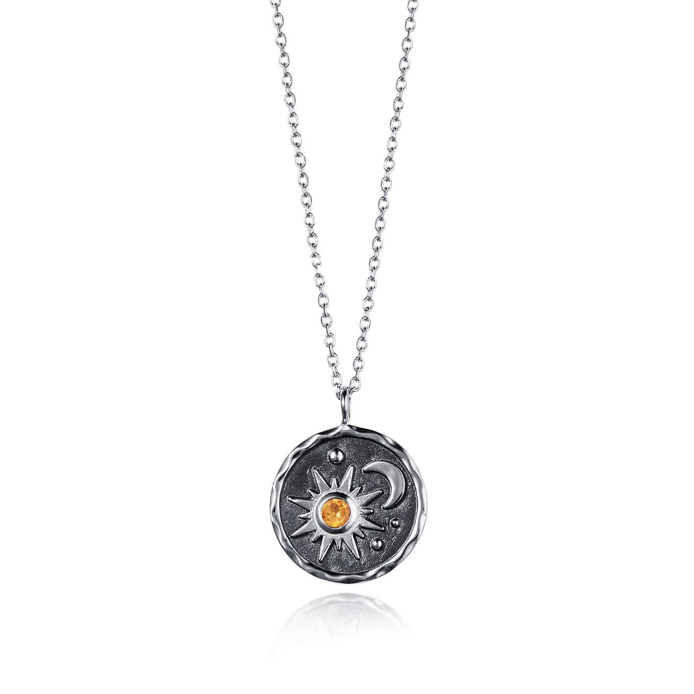 Photo of Heaven-Sent Sun & Moon Pendant in Polished Silver