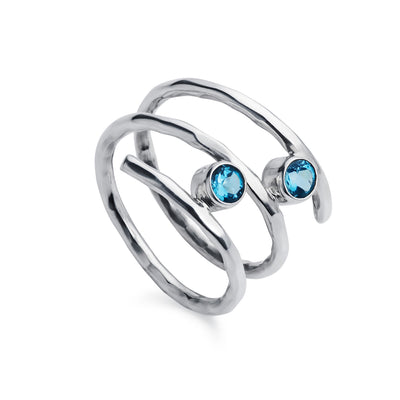 Photo of Fine Twist Blue Topaz Silver Ring