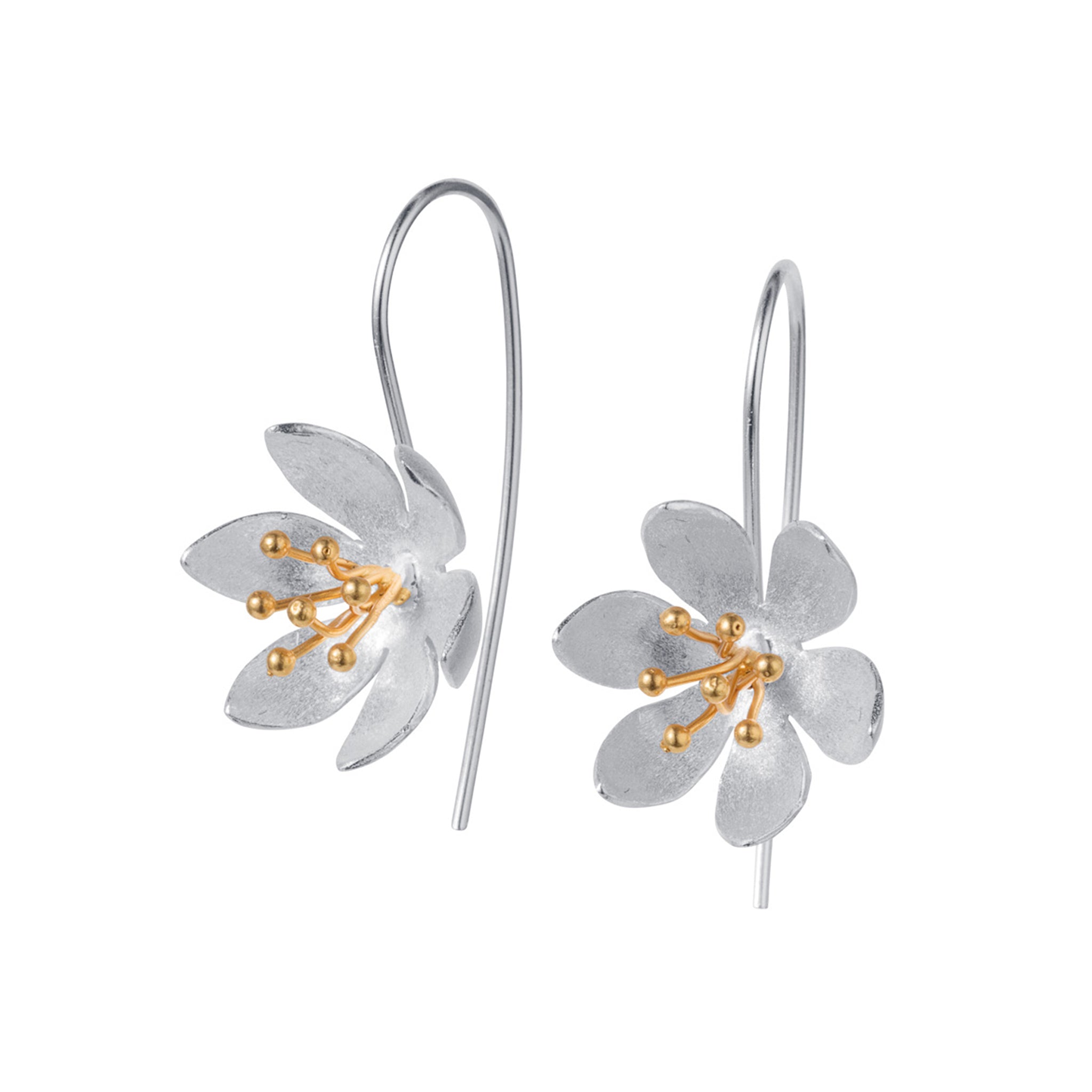 Daisy Flower Drop Earrings In Silver Christin Ranger Christin