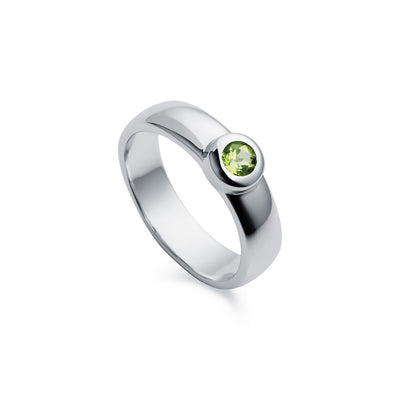 Photo of Silver Solitaire Ring With Peridot Stone