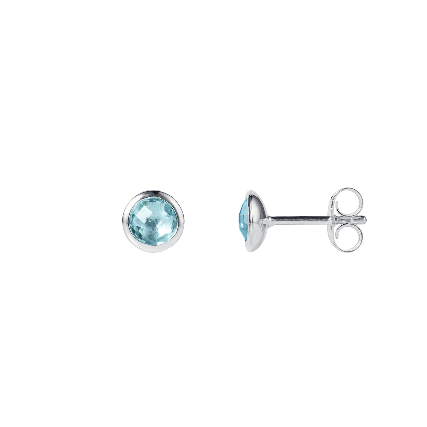 Photo of Silver and Blue Topaz Stud Earrings