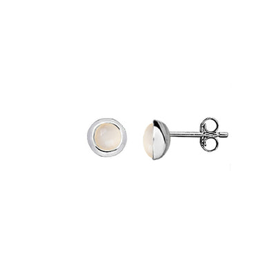 Immage of Silver and Moonstone Stud Earrings