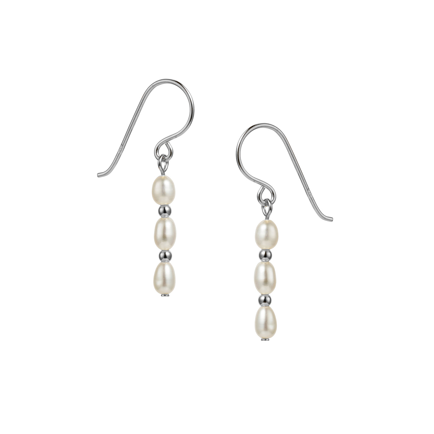 Image of Silver Freshwater Pearl Hook Earrings
