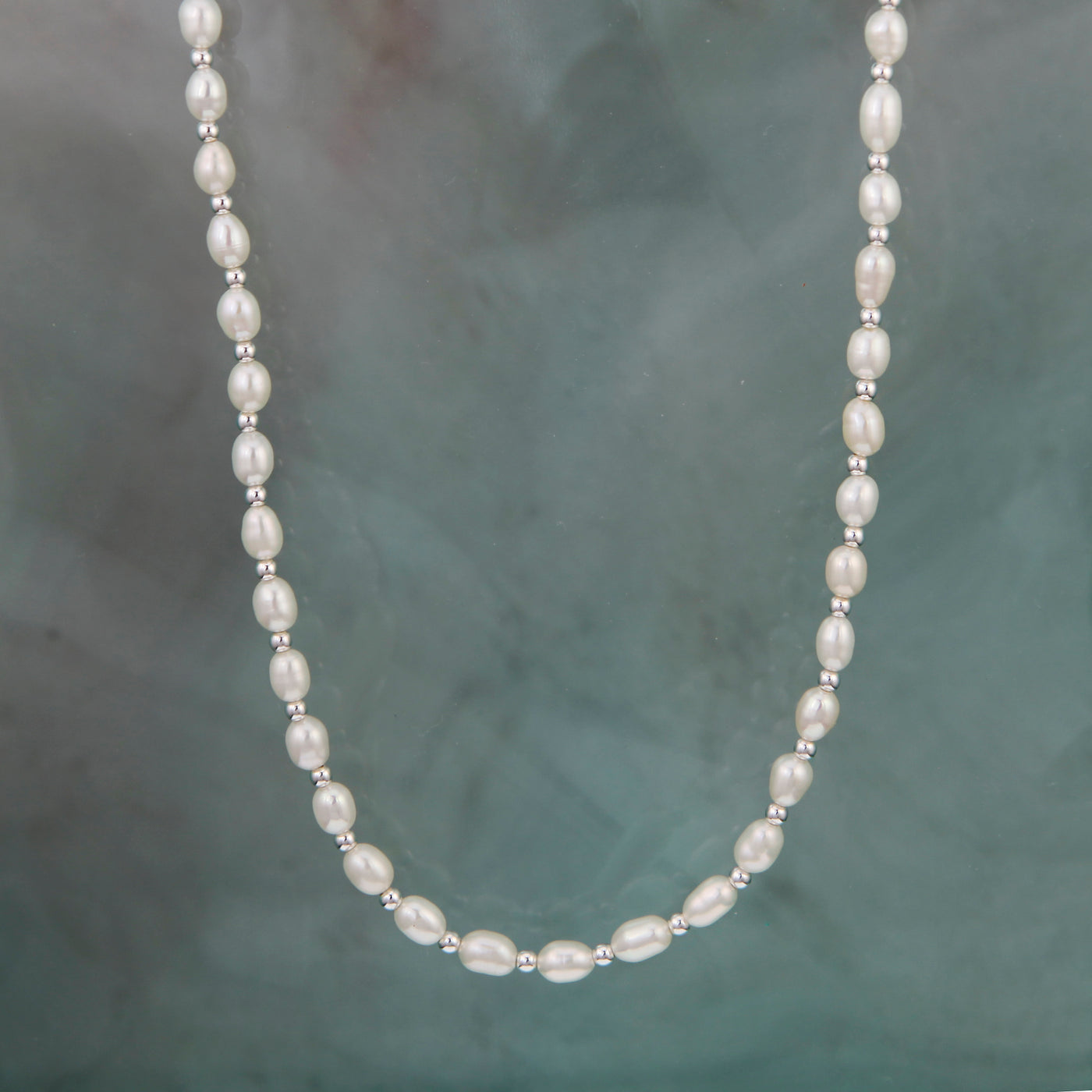Photo of Freshwater Pearl Necklace With Silver Beads