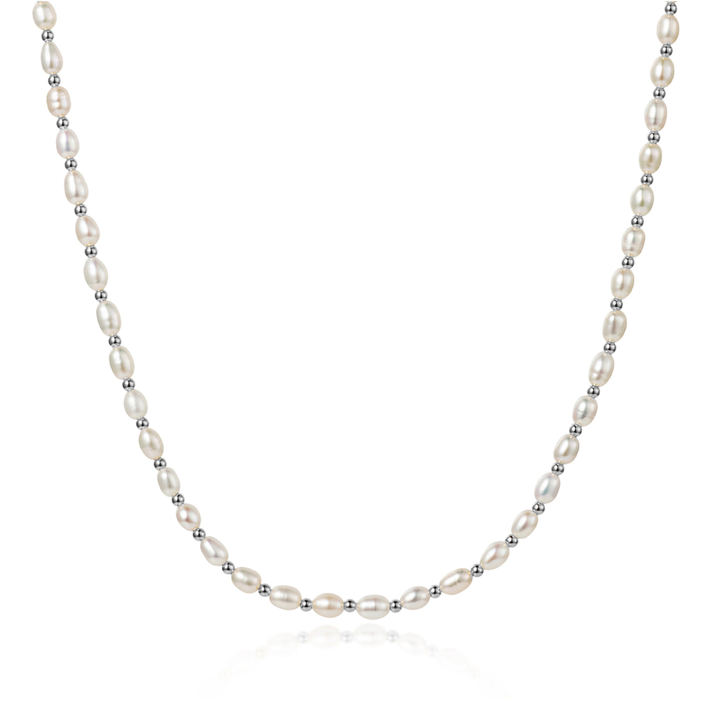 PHoto of Freshwater Pearl Necklace With Silver Beads