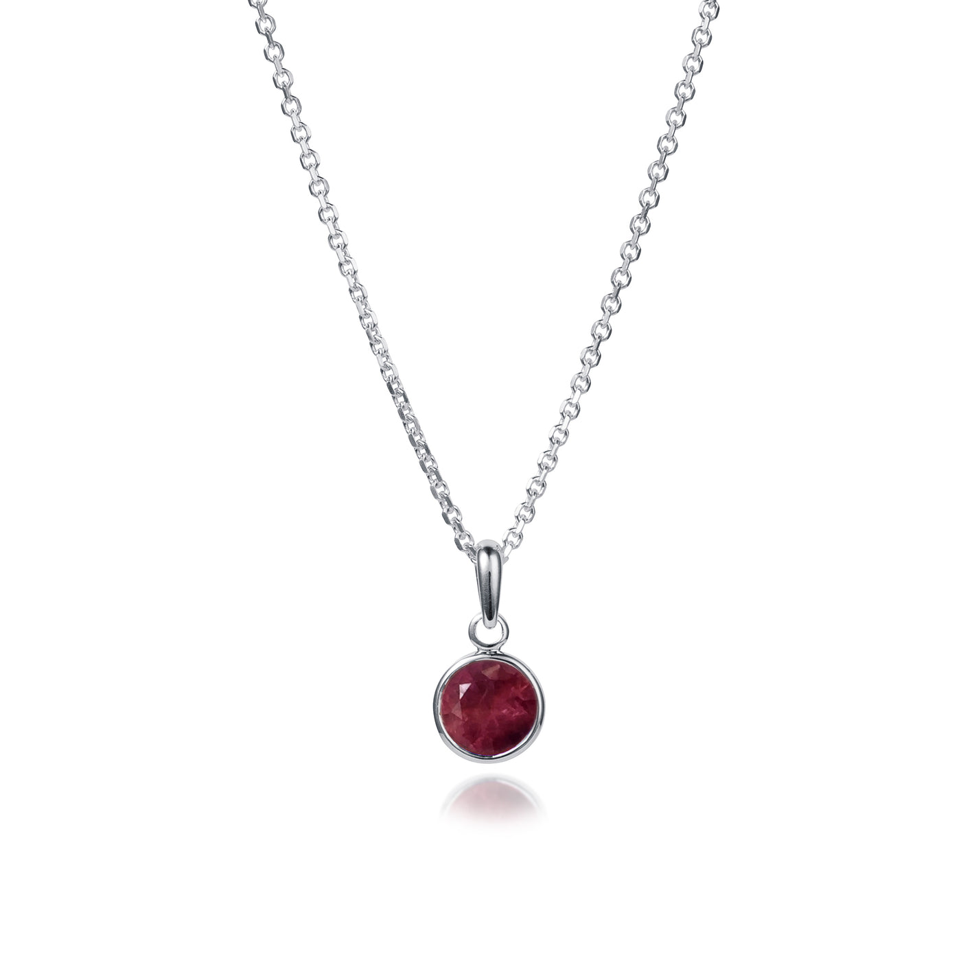 Ruby Necklace Pendant In Silver