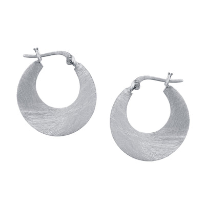 Image of Small Crescent Hoop Polished Silver Earrings