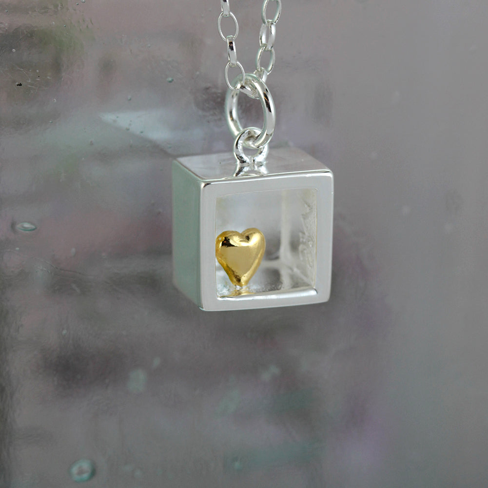 Heart of Gold Silver Pendant
