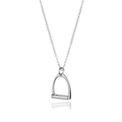 Image of  Silver Stirrup Pendant Necklace