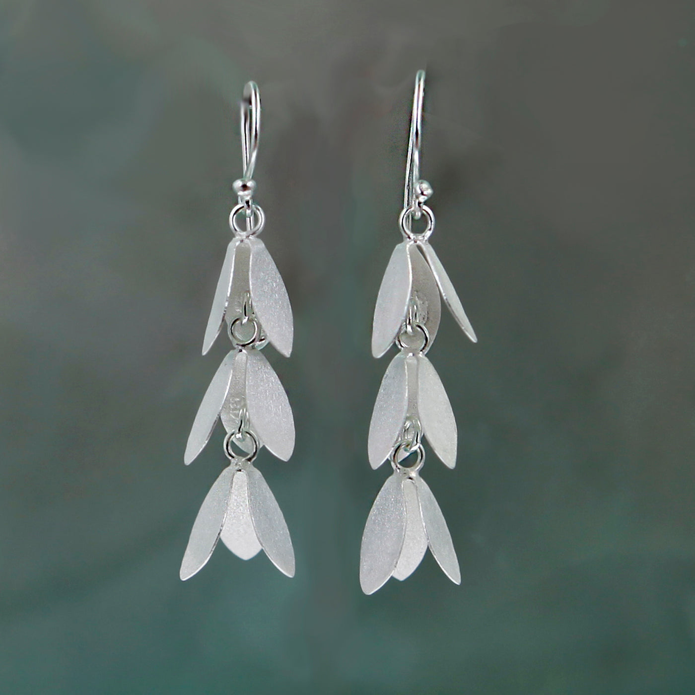 Image of Silver Catkin Flower Earrings