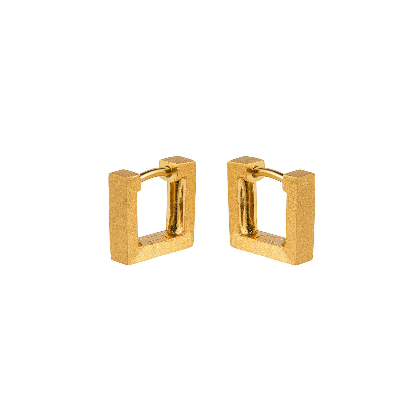 Photo of Huggie Gold Square Hoop Earrings