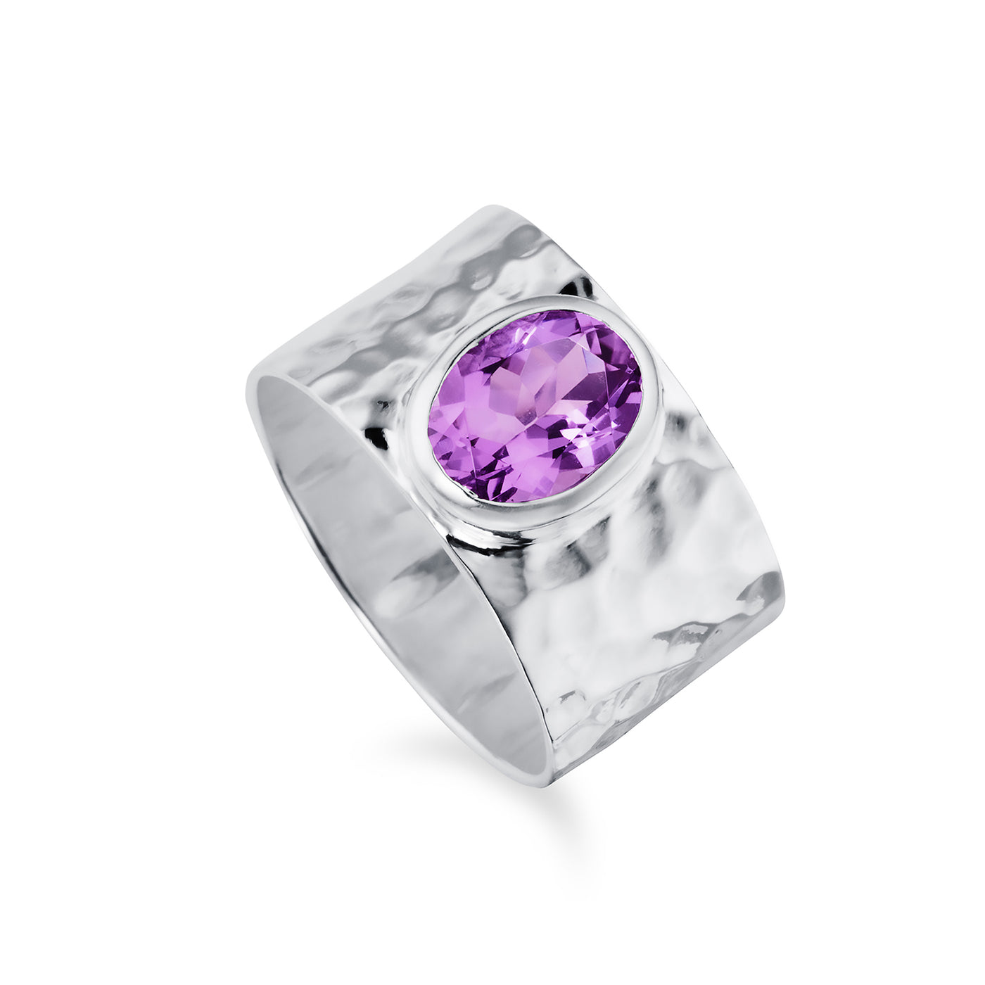Image of Amethyst Silver Serenity Ring